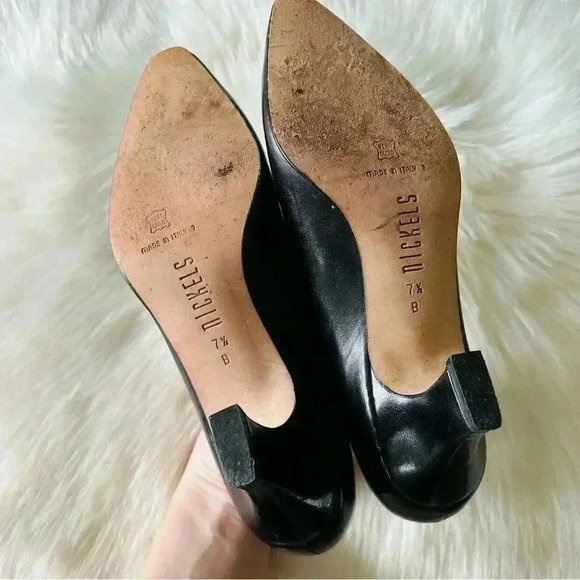 Nickles Leather Heels Italy Shoes 7.5 - Picture 8 of 9